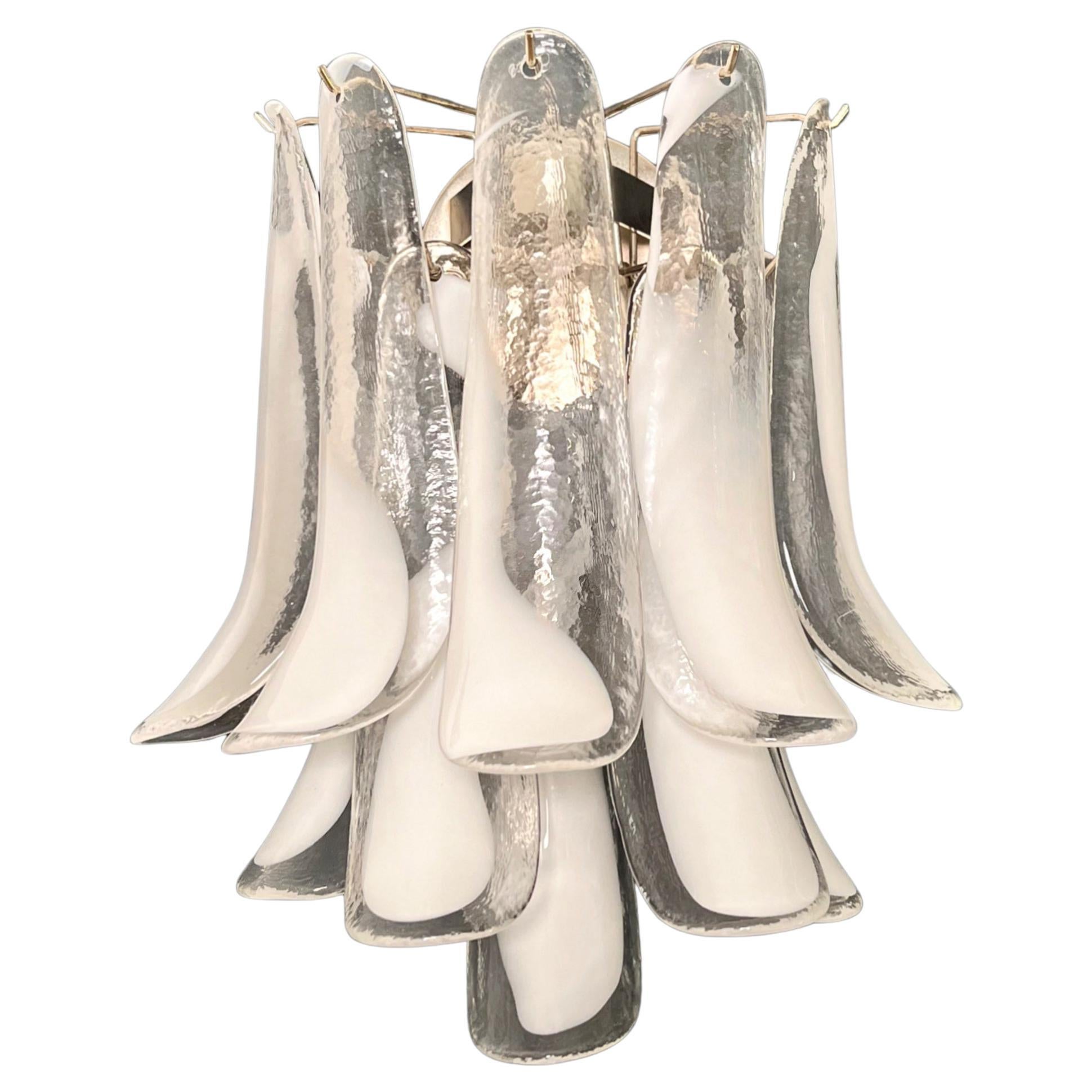Pair of Vintage Italian Murano wall lights in the manner of Mazzega - transparent