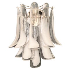 Paar italienische Murano-Wandleuchten im Stil von Mazzega - transparent
