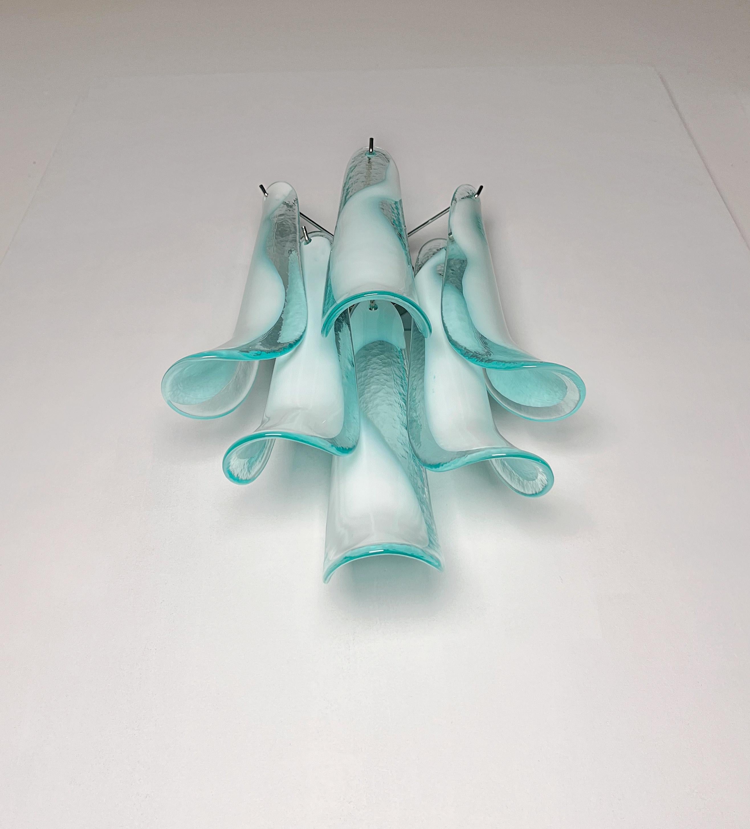 Pair of Vintage Italian Murano wall lights in the manner of Mazzega - turquoise 1