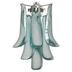 Pair of Vintage Italian Murano wall lights in the manner of Mazzega - turquoise