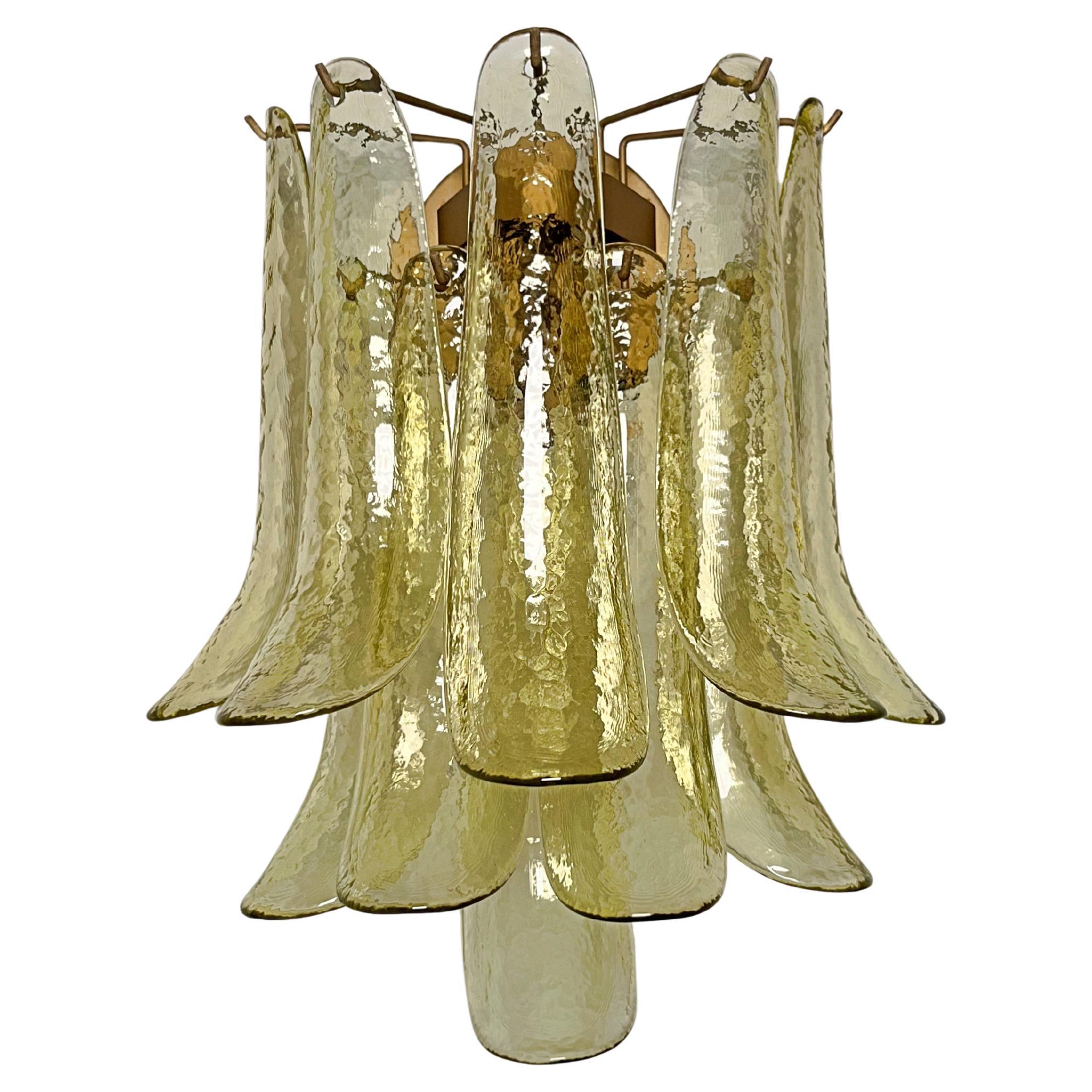 Pair of Vintage Italian Murano wall lights - Mazzega - 10 green glasses