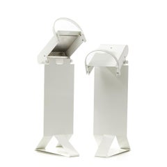 Pair of Vintage Italian Postmodern Loft  Table Lamps in Metal