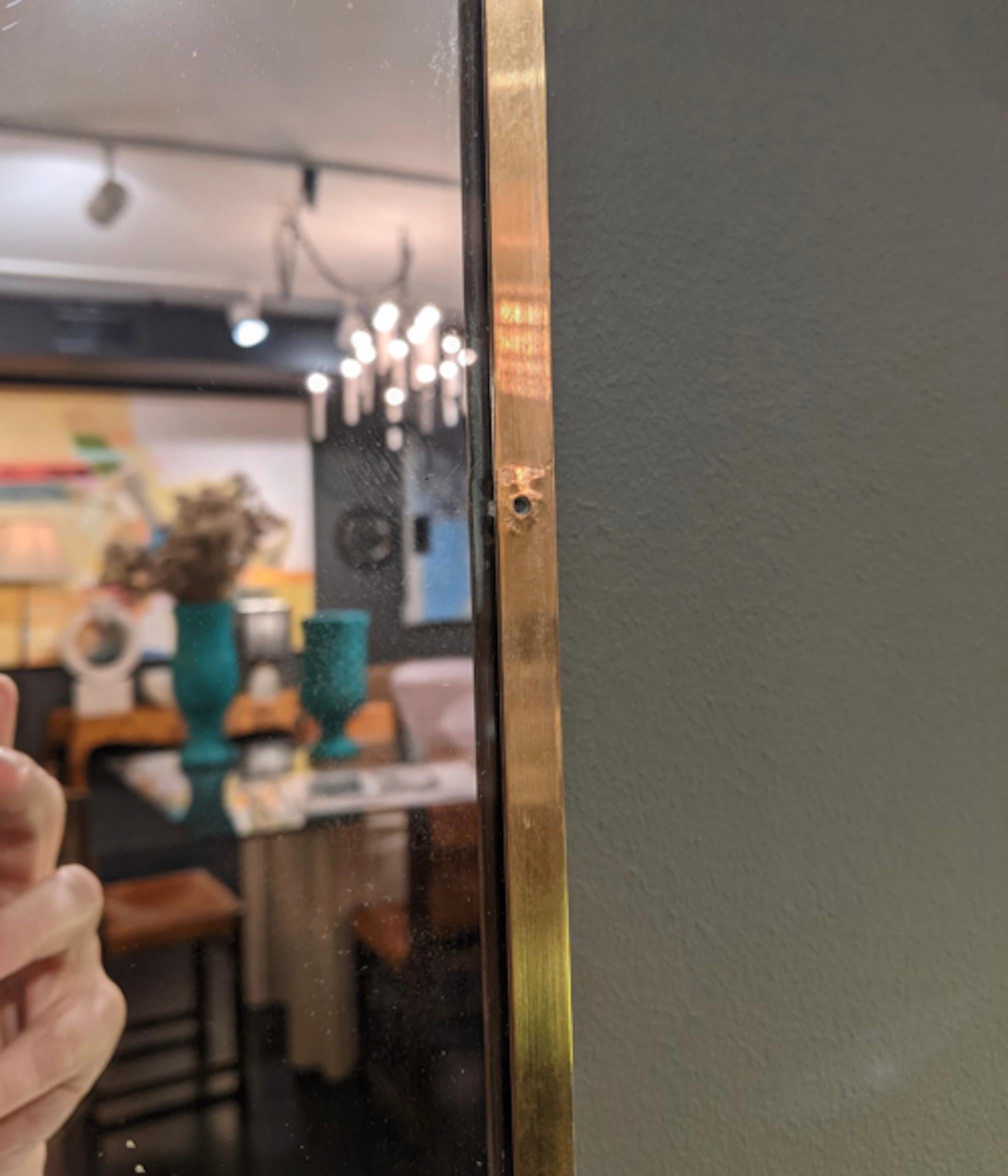 Pair of Vintage Italian Rectangular Brass Mirrors 3