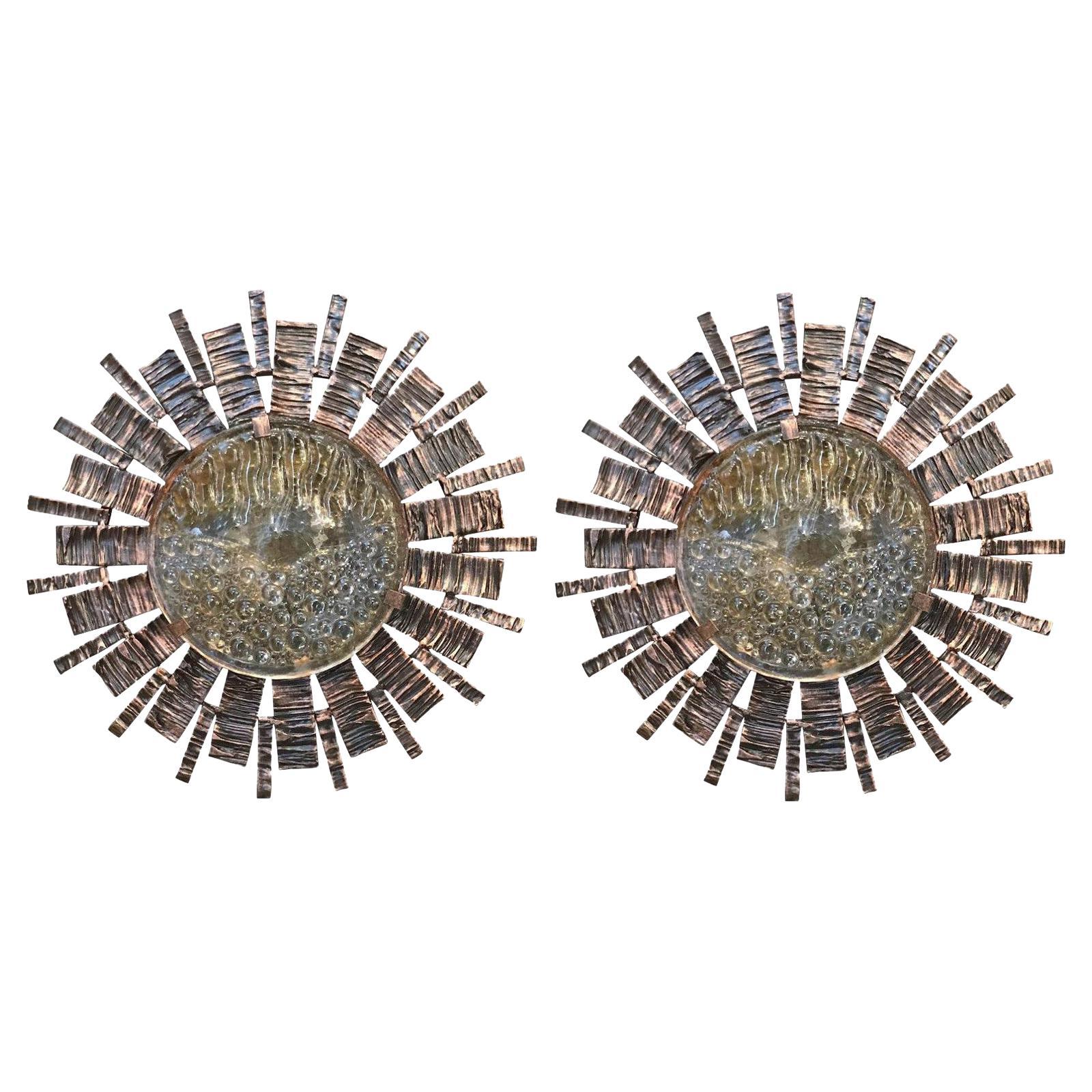 Pair of Vintage Italian Sconces by Tom Ahlstrom & Hans Ehrich For Sale