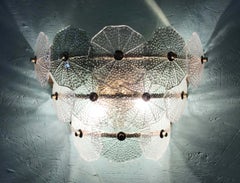Pair of Vintage Italian Sconces w/ Green Murano Glasses, 1980s