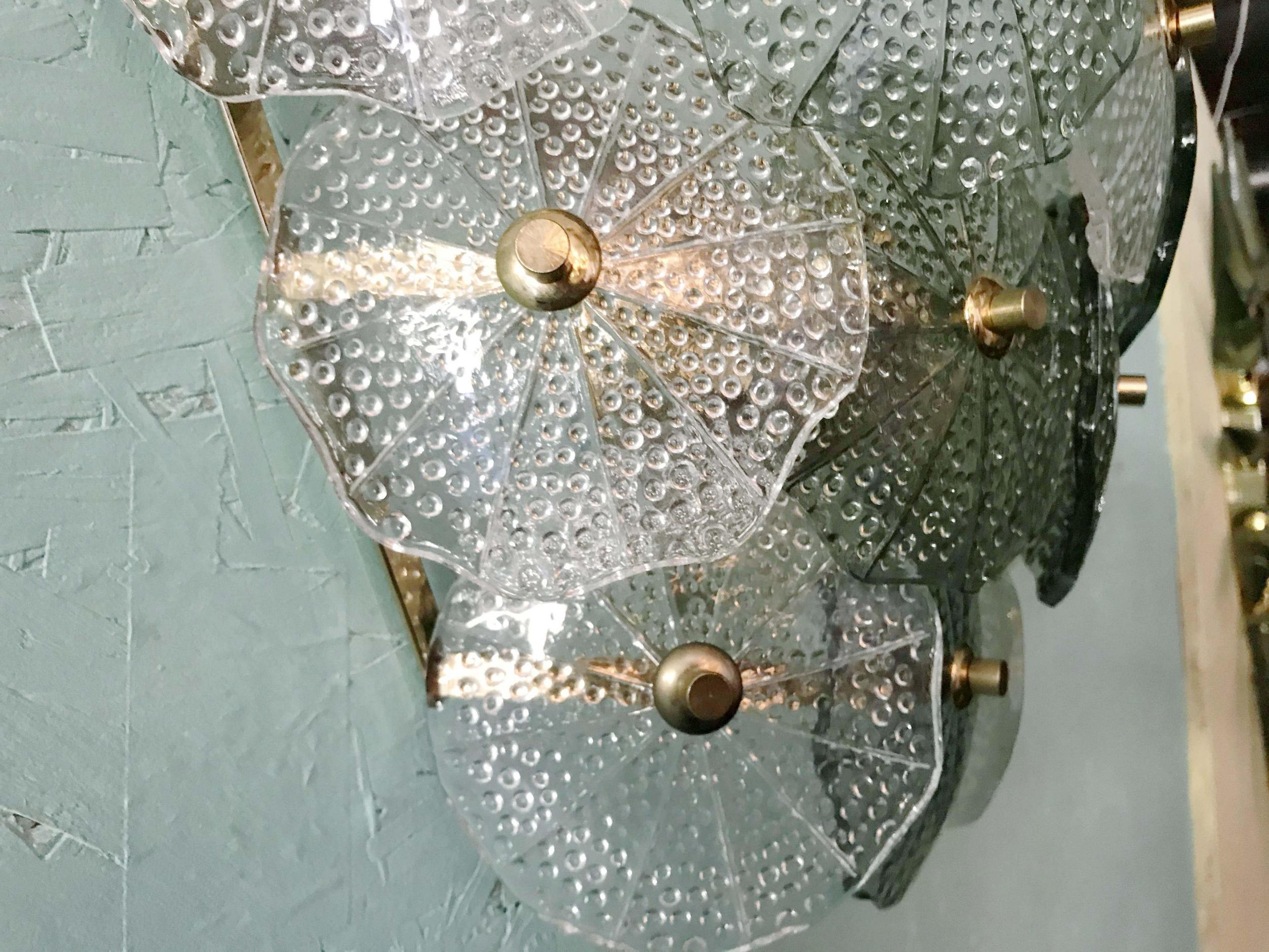 Pair of Vintage Italian Sconces w/ Green Murano Glasses, 1980s 5