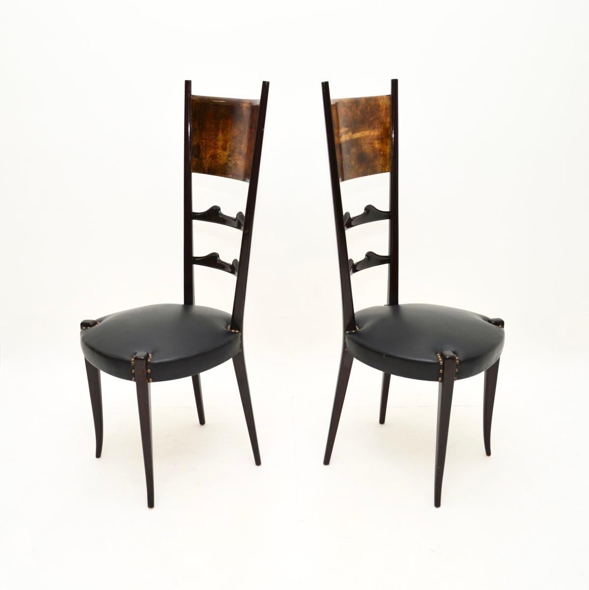 Mid-Century Modern Paire de chaises d'appoint italiennes Vintage par Aldo Tura en vente