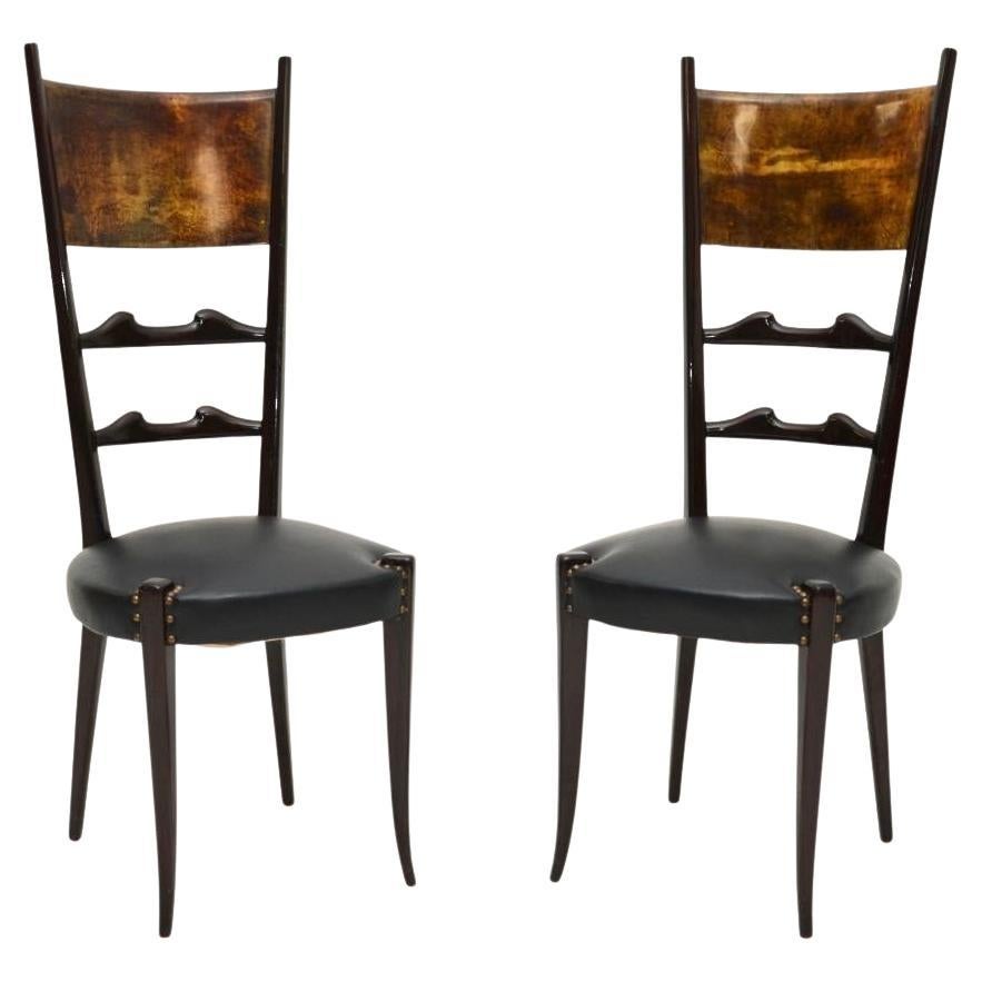 Paire de chaises d'appoint italiennes Vintage par Aldo Tura en vente