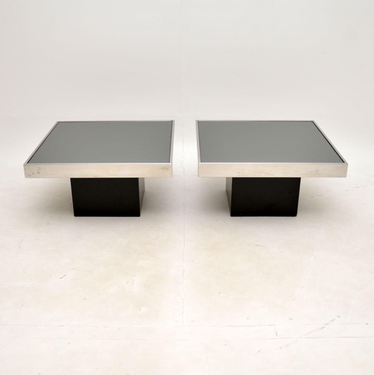 Mid-Century Modern Pair of Vintage Italian Side Tables by Willy Rizzo for Cidue For Sale
