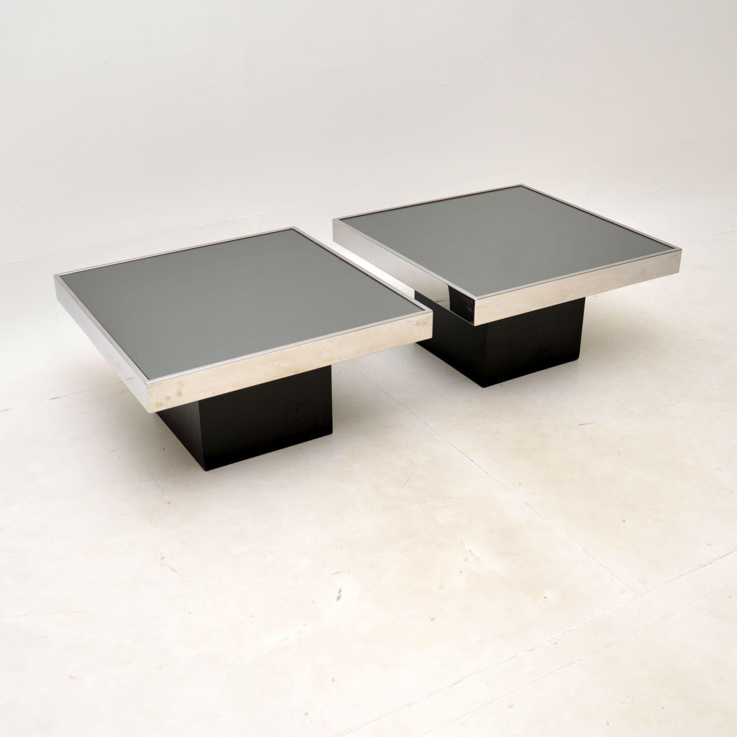 Pair of Vintage Italian Side Tables by Willy Rizzo for Cidue In Good Condition For Sale In London, GB