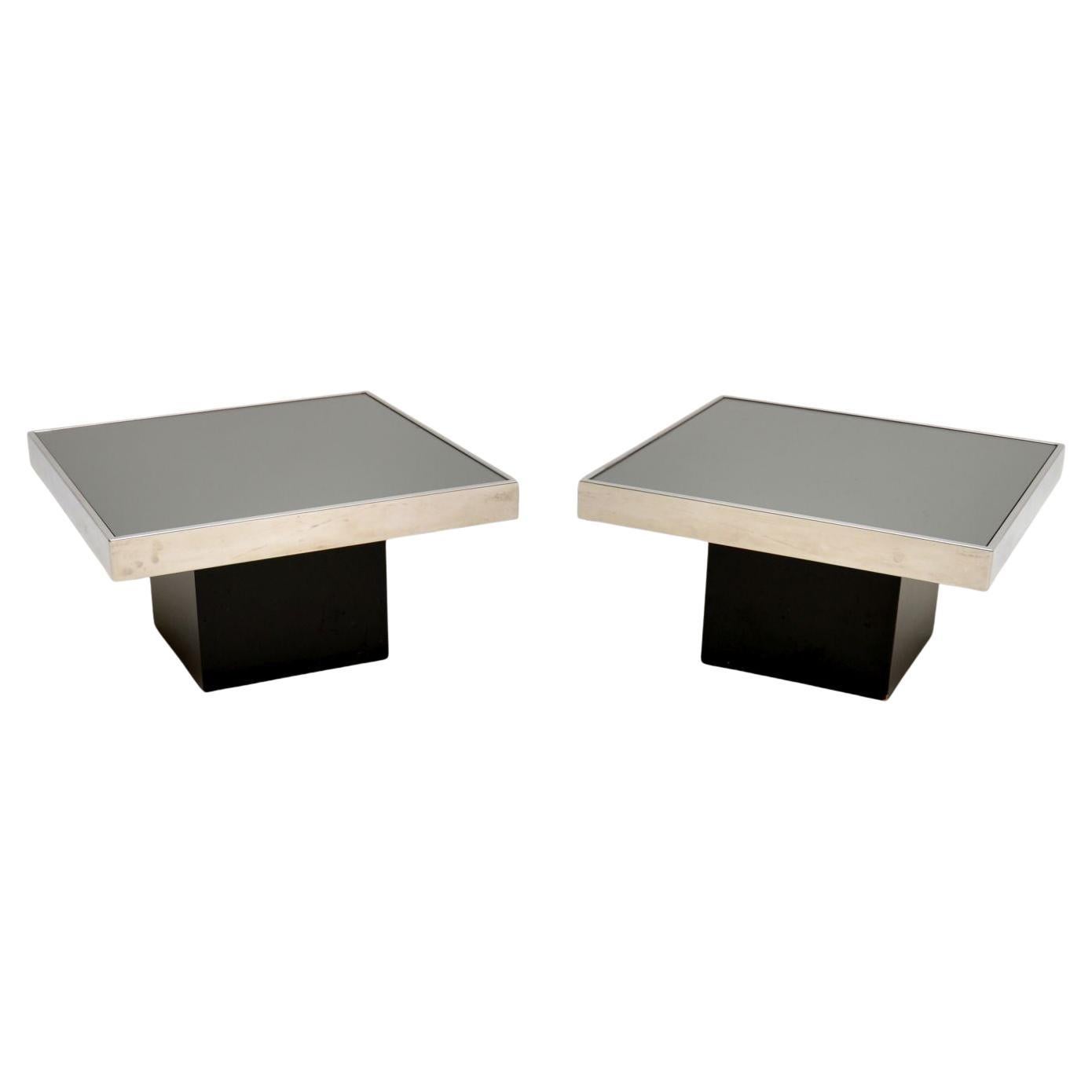 Pair of Vintage Italian Side Tables by Willy Rizzo for Cidue For Sale