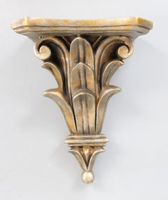 Pair of Vintage Italian Silver & Gold Gilt Wall Brackets Shelves