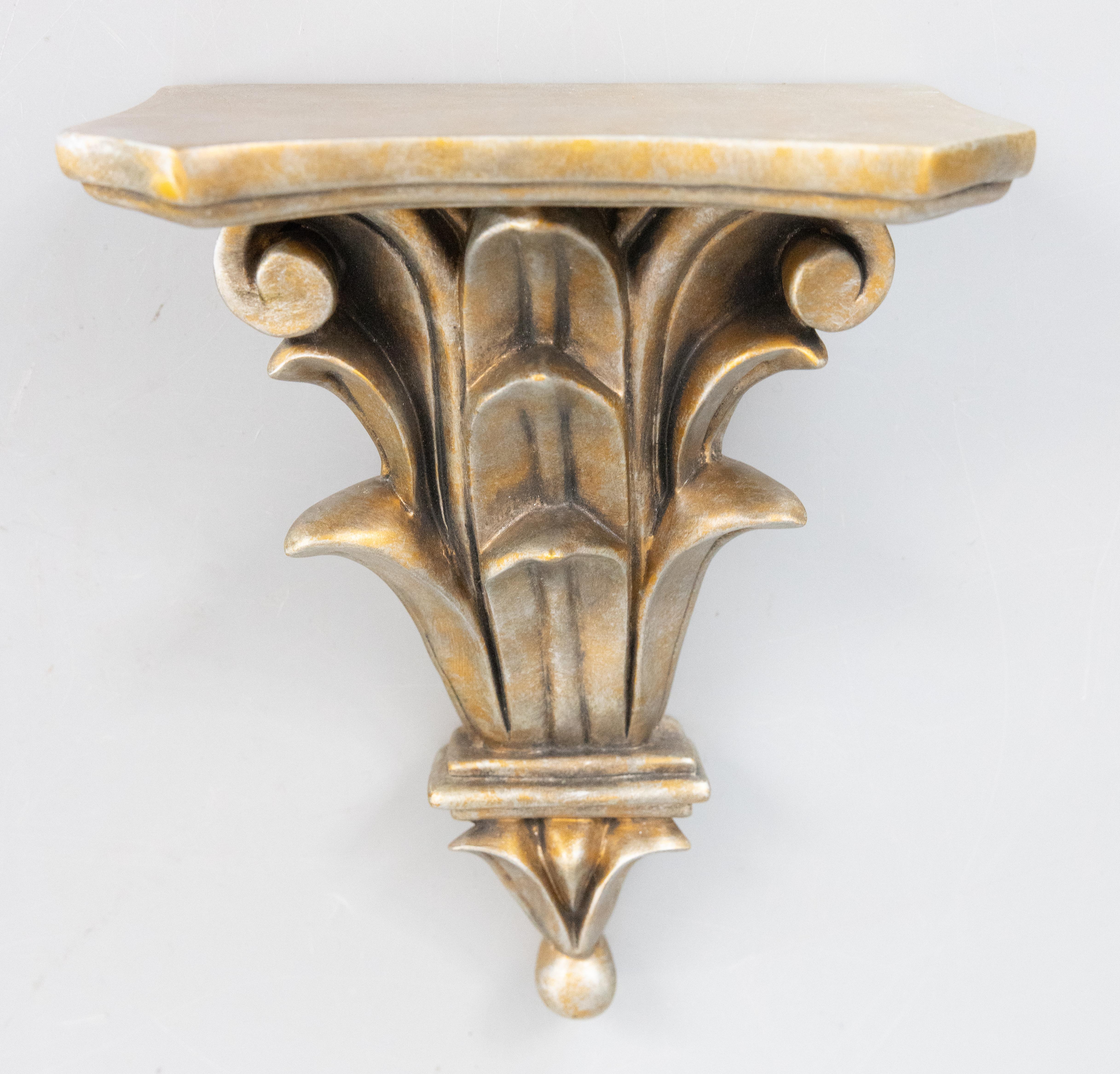 Paar italienische vergoldete Vintage-Wandhalterungen aus Silber und Gold in Silber (Italienisch) im Angebot