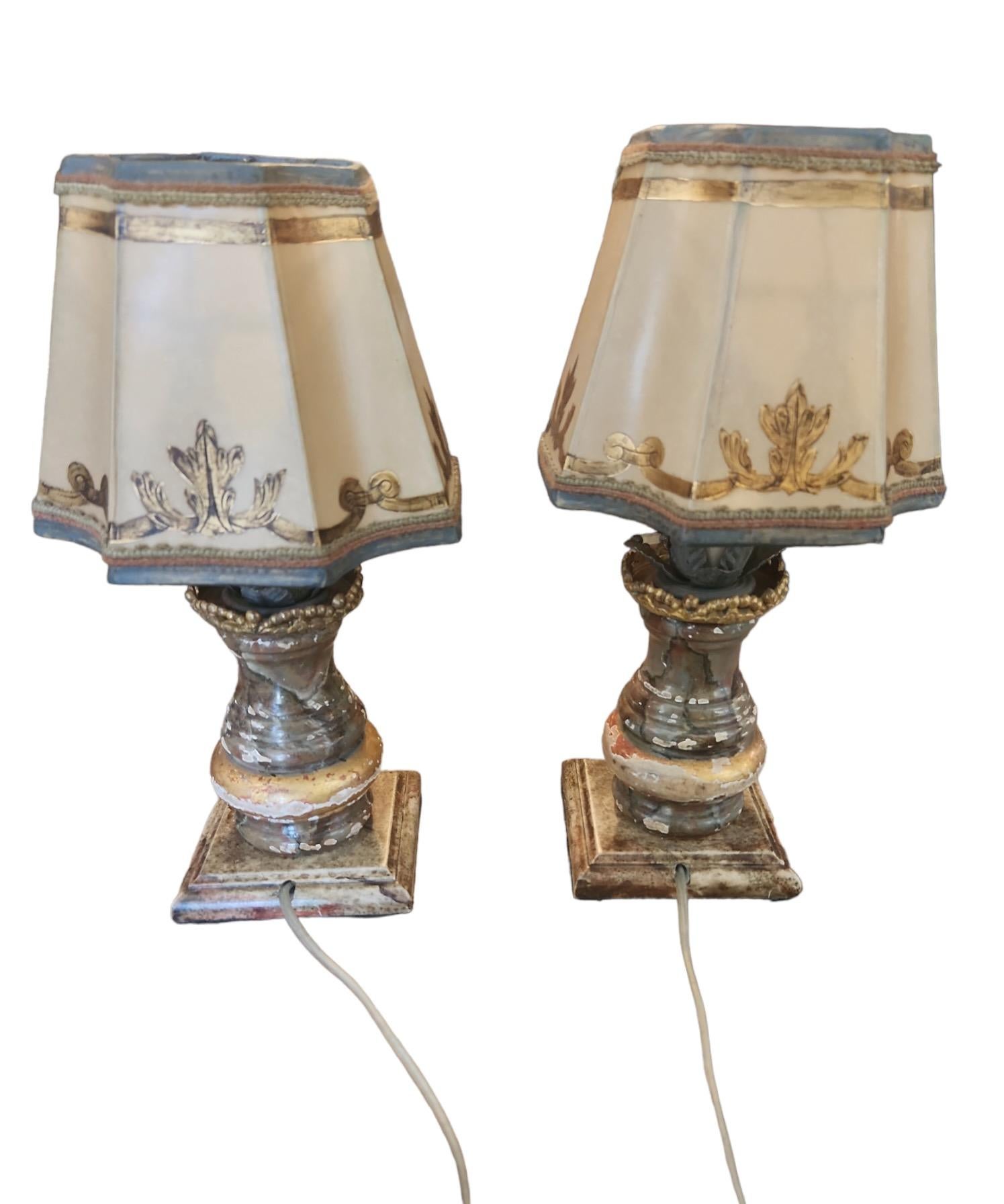 Neoclassical Pair of Vintage Italian Style Fragment Lamps For Sale