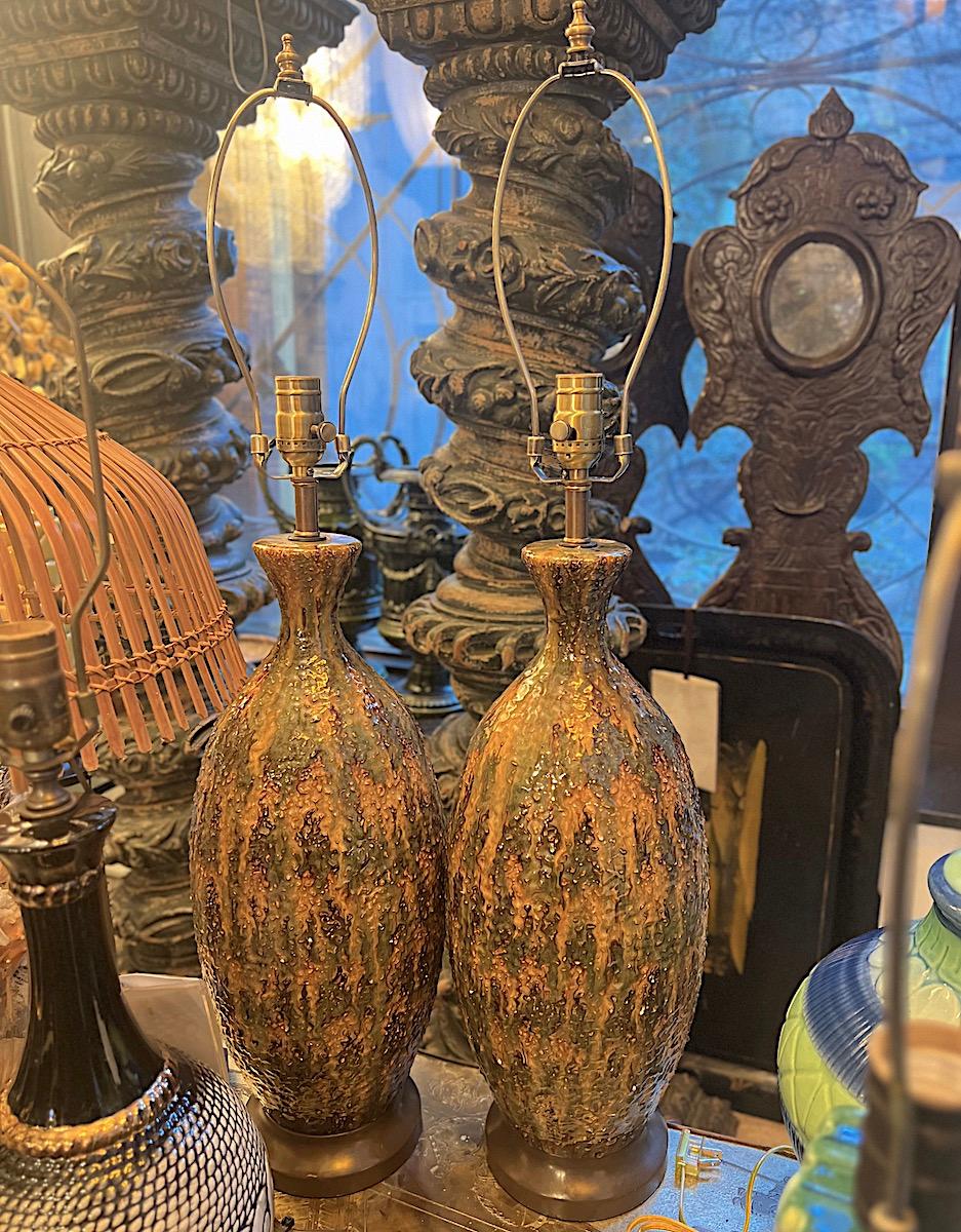 Paar Vintage Italian Lamps Tischlampen (Mitte des 20. Jahrhunderts) im Angebot