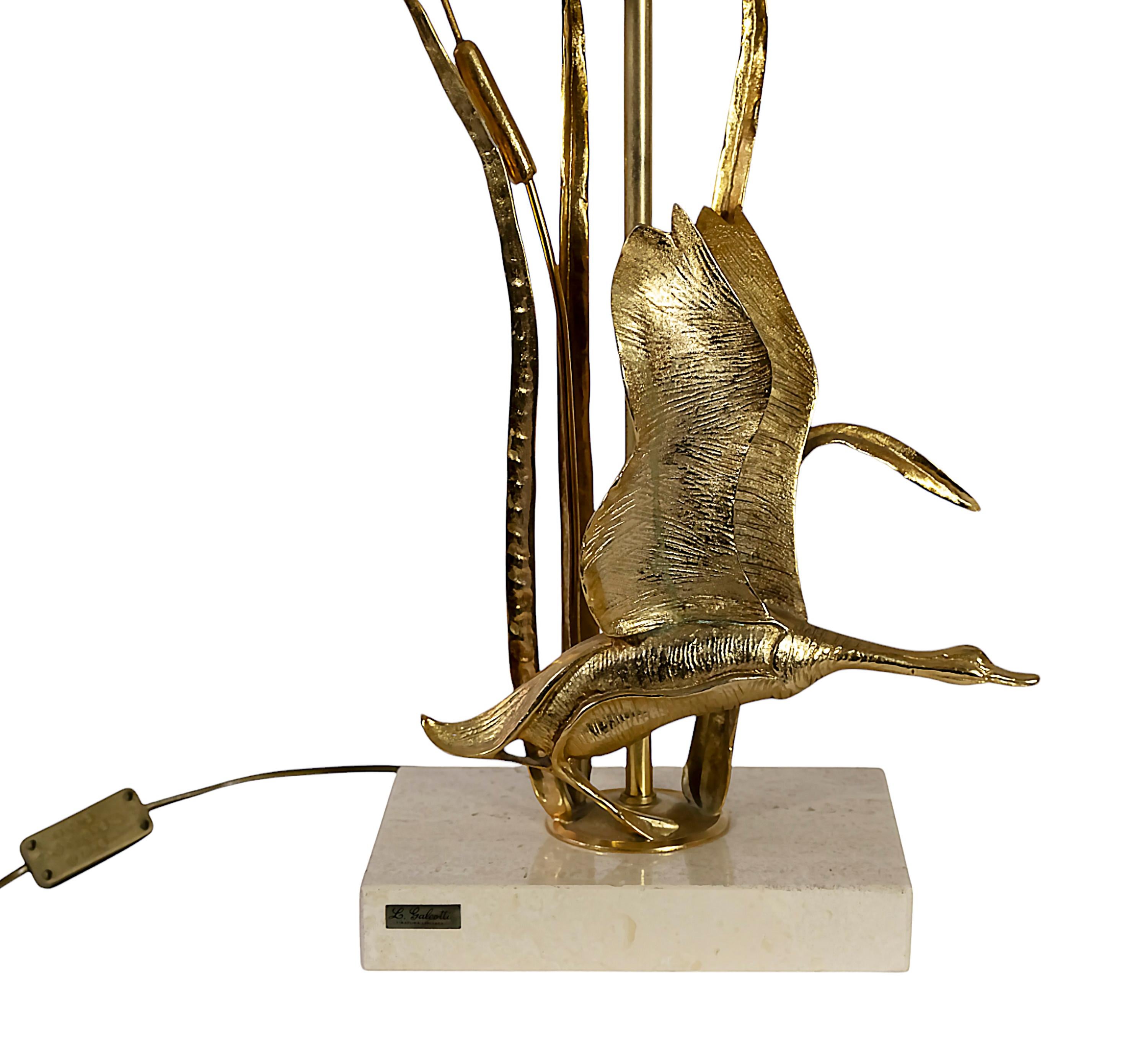 20th Century Pair of Vintage Italian Table Lamps with Bird Figures by Lanciotto Galeotti For Sale