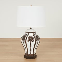 Paire de lampes de table italiennes vintage avec palmiers