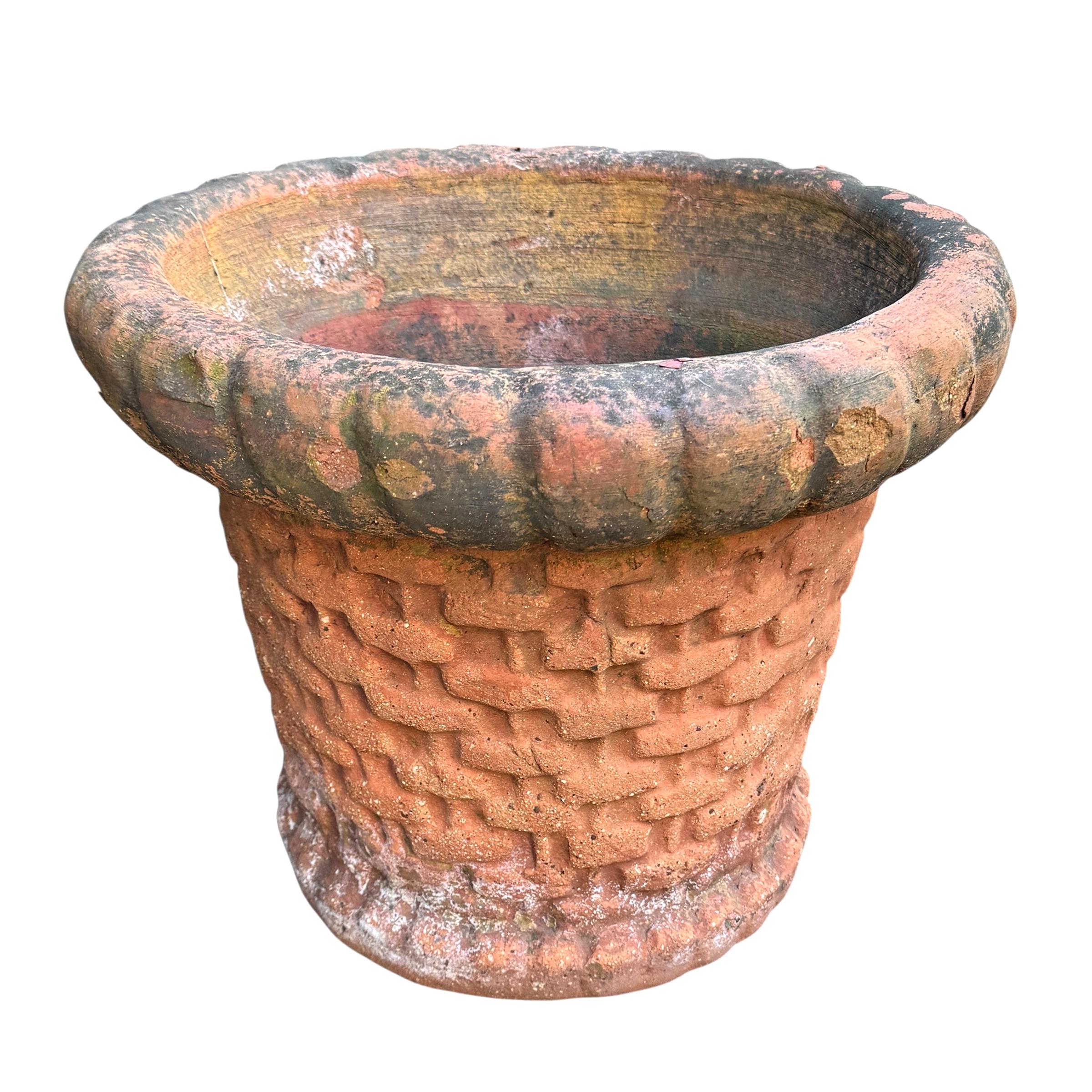 Paar italienische Terrakotta-Pflanzgefäße im Vintage-Stil im Angebot 1