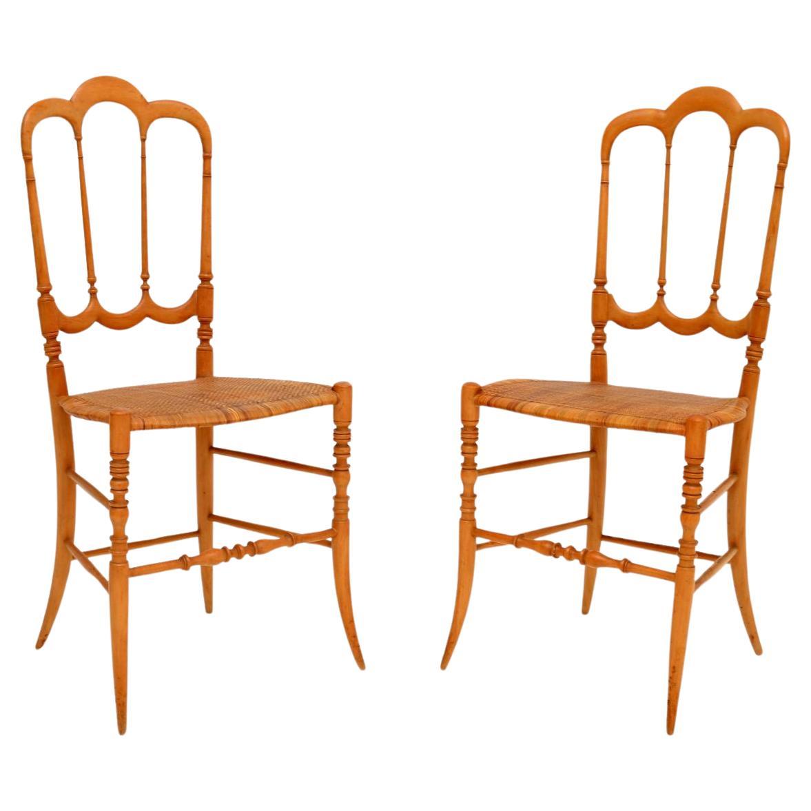 Pair of Vintage Italian ‘Tre Archi’ Chiavari Chairs by Fratelli Levaggi For Sale