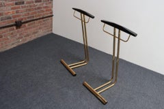 Pair of Vintage Italian Valets / Dress Boys in Polished Brass and Lacquered Wood