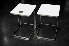 Paire de tables basses italiennes vintage en blanc par Antonio Citterio pour Flexform
