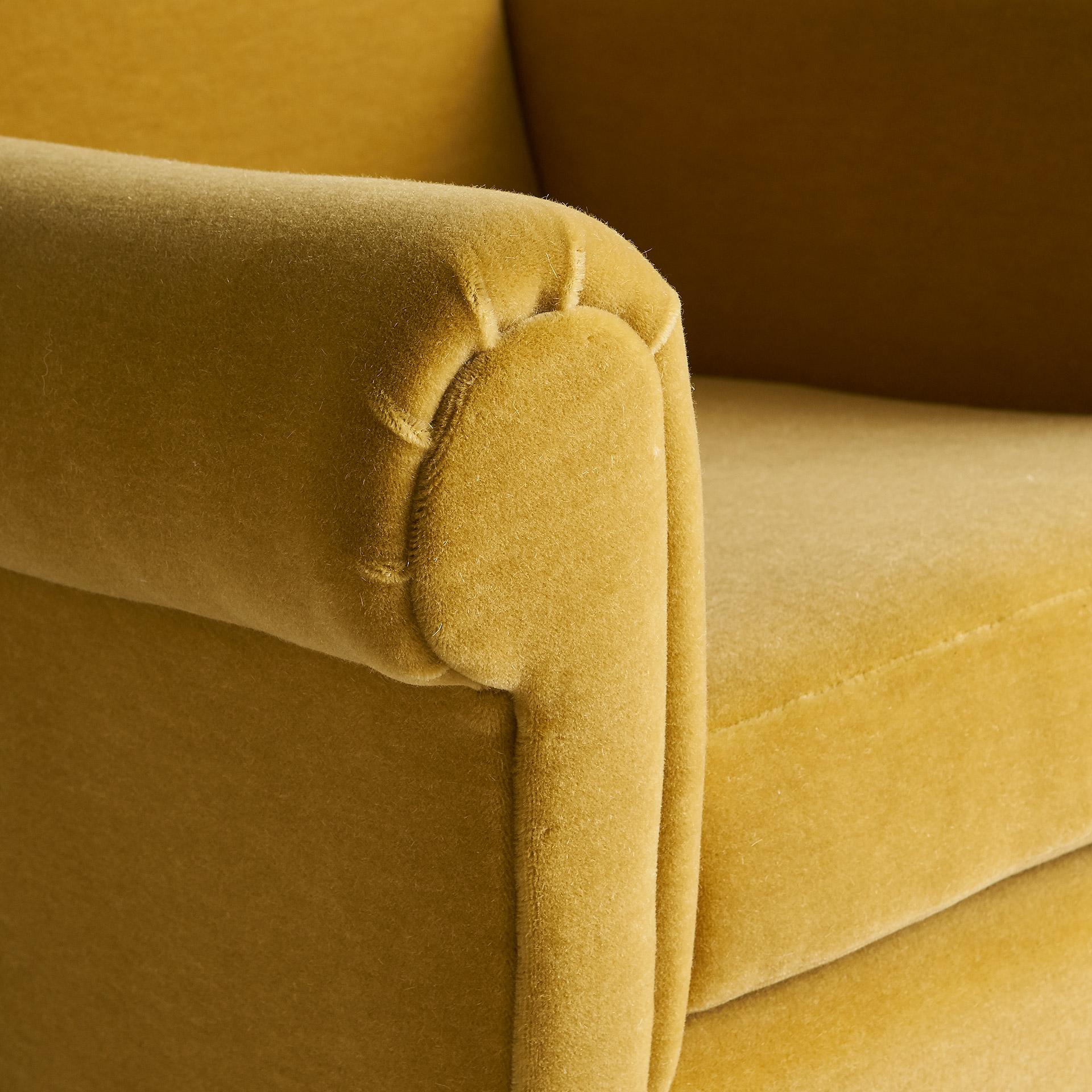 mustard yellow wingback chair