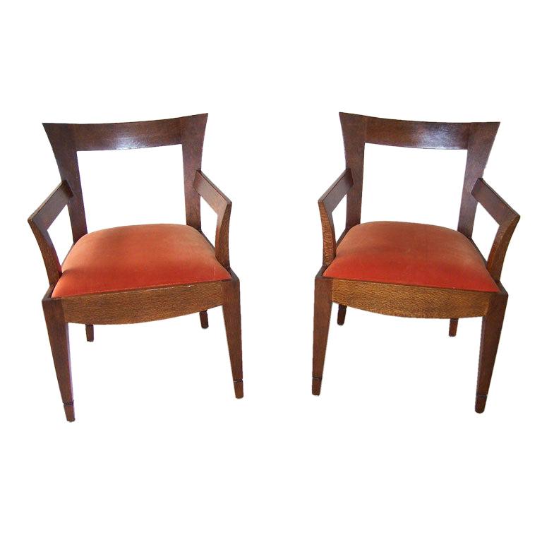 Pair of Vintage Italian Wood Armchairs '2 Pair Available'