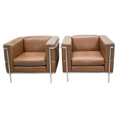 Pair of Vintage Jack Cartwright Leather Chairs, 1983