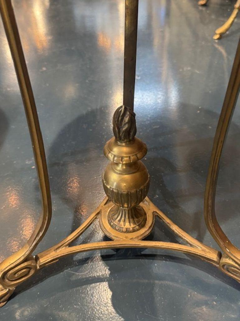 20th Century Pair of Vintage Jansen Manner Gilt Bronze and Marble Side Tables For Sale