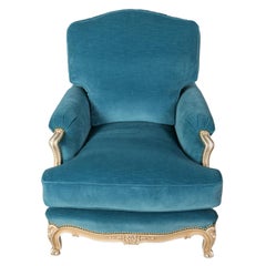 Pair of Vintage Jansen Newly Upholstered Velvet Chairs