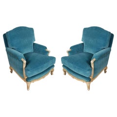 Paire de chaises vintage Jansen nouvellement tapissées en velours