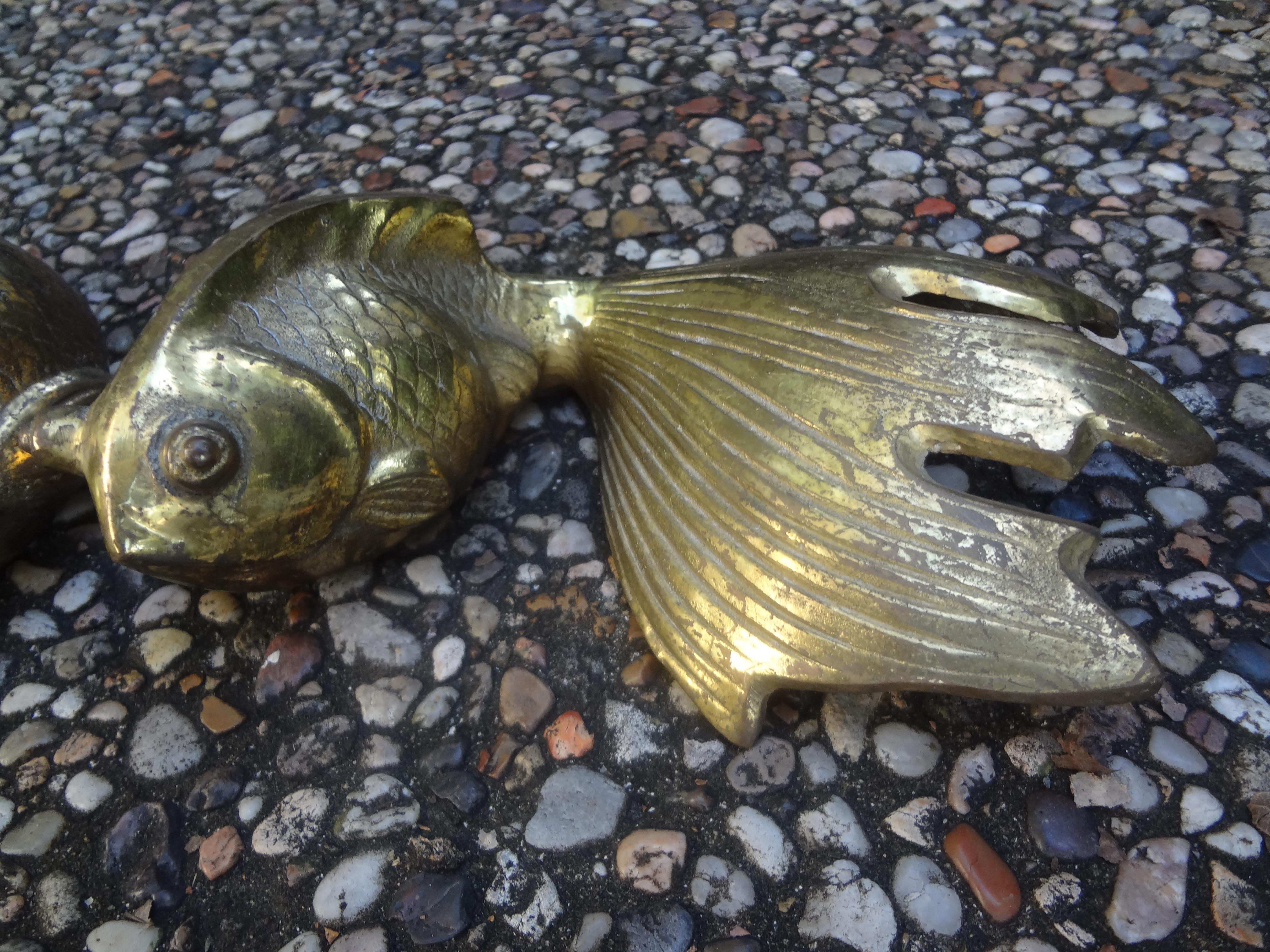 Pair of Vintage Japanese Brass Koi Fish 4