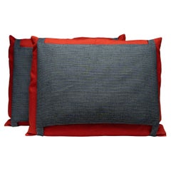Pair of Vintage Japanese Indigo Obi Pillows