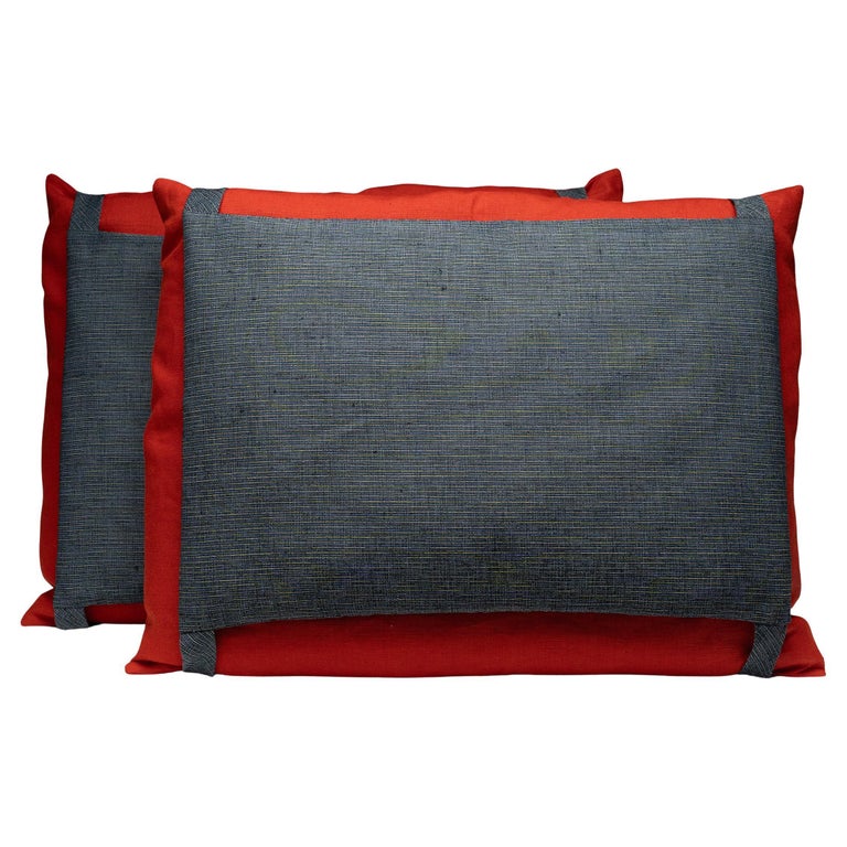 Paar Vintage Japanese Indigo Obi Kissen im Angebot bei 1stDibs Deutschland
