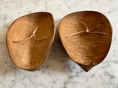 Pair of Vintage Japanese Kyogen Masks, Hand-Carved Wood, 1950s-60s