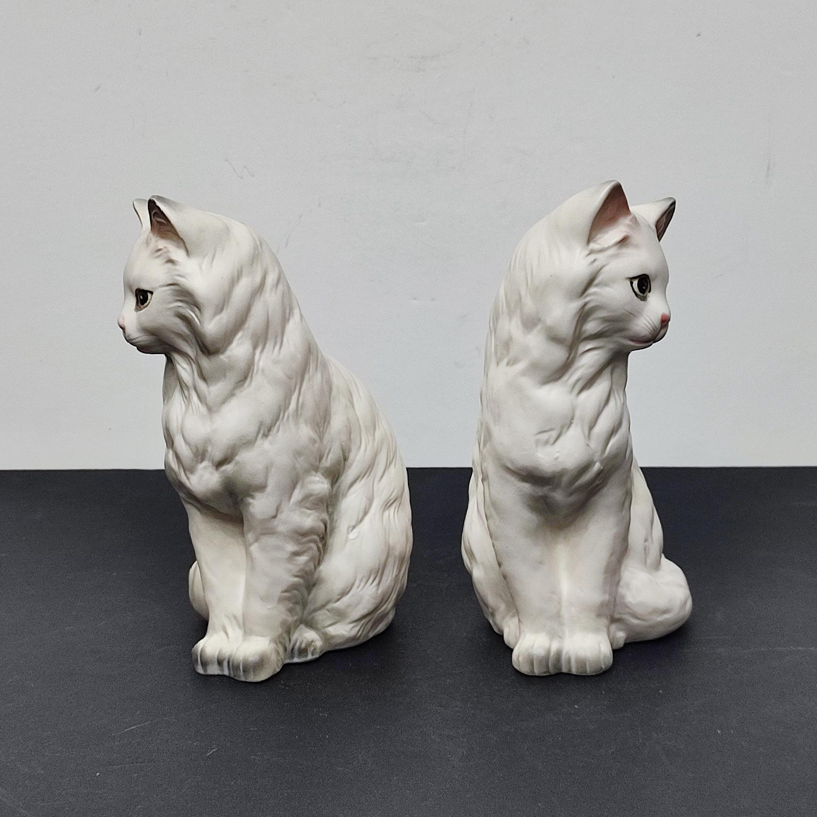 Coppia di statuette di gatto in porcellana giapponese Lefton d'epoca - metà secolo moderno in vendita 2