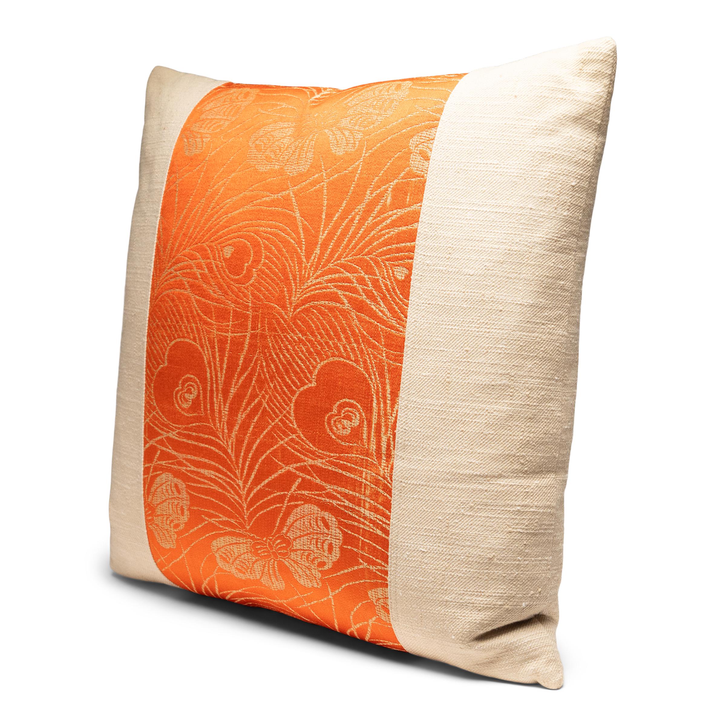 American Pair of Vintage Japanese Obi Silk Pillows For Sale