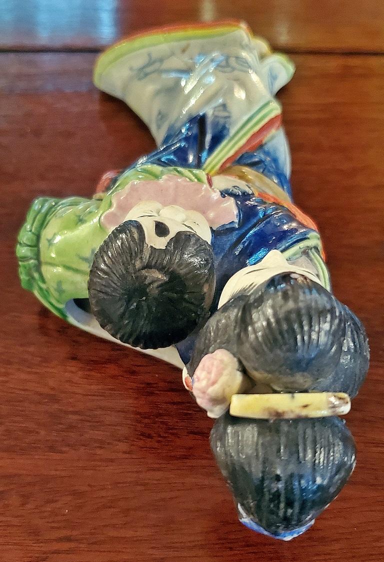 Pair of Vintage Japanese Porcelain Geisha Wall Pockets 4