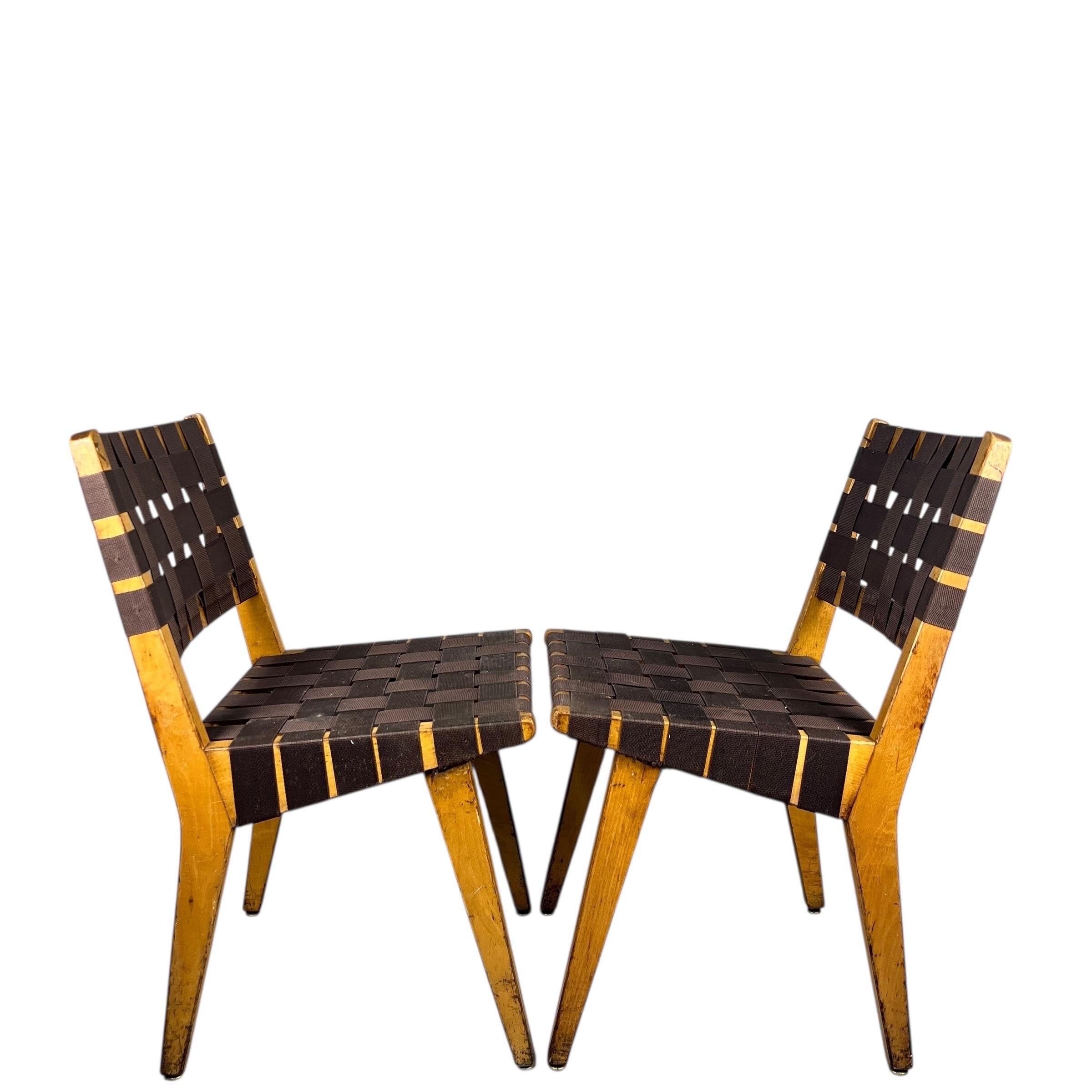 Mid-Century Modern Paire de chaises d'appoint Vintage Jens Risom pour Knoll en vente