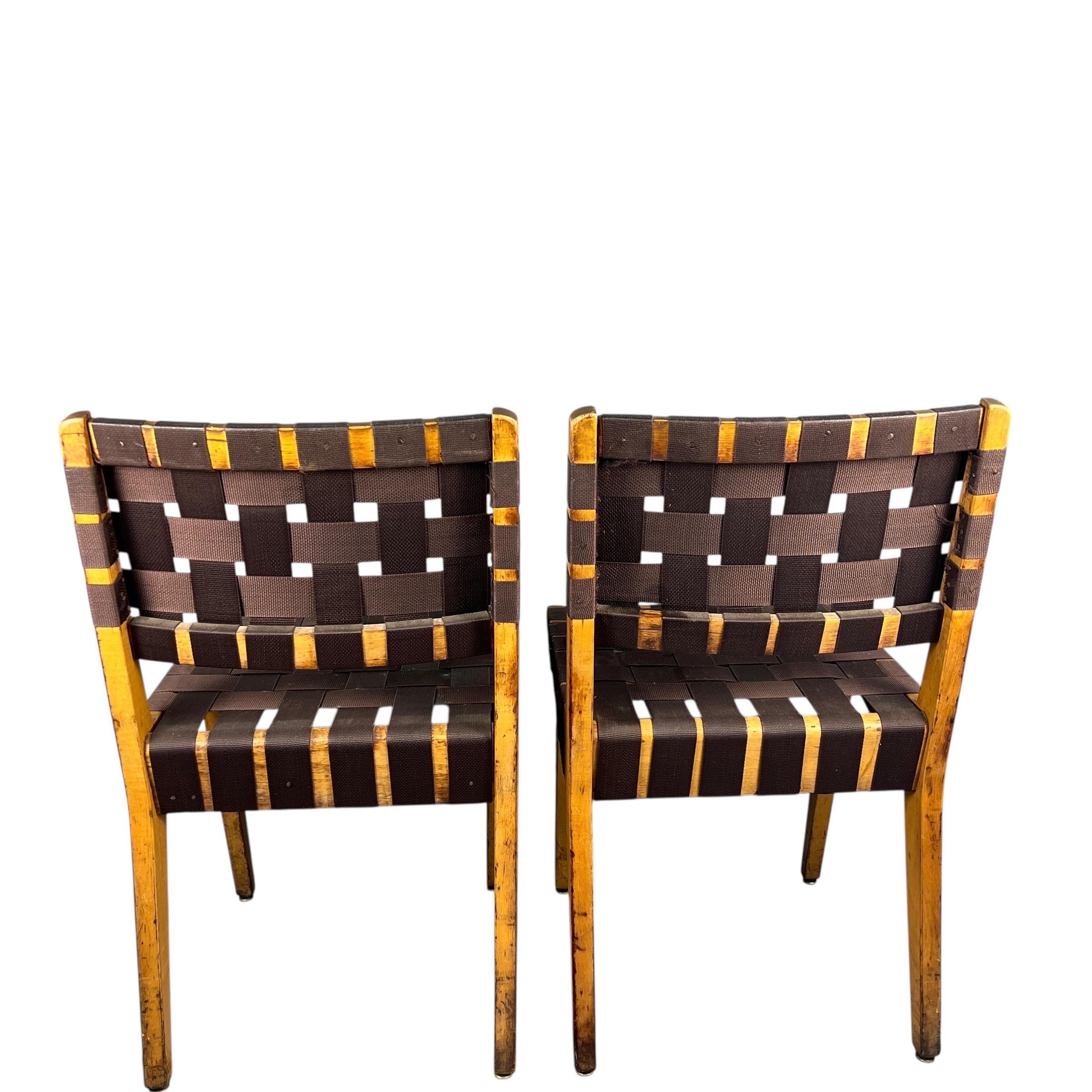 Inconnu Paire de chaises d'appoint Vintage Jens Risom pour Knoll en vente