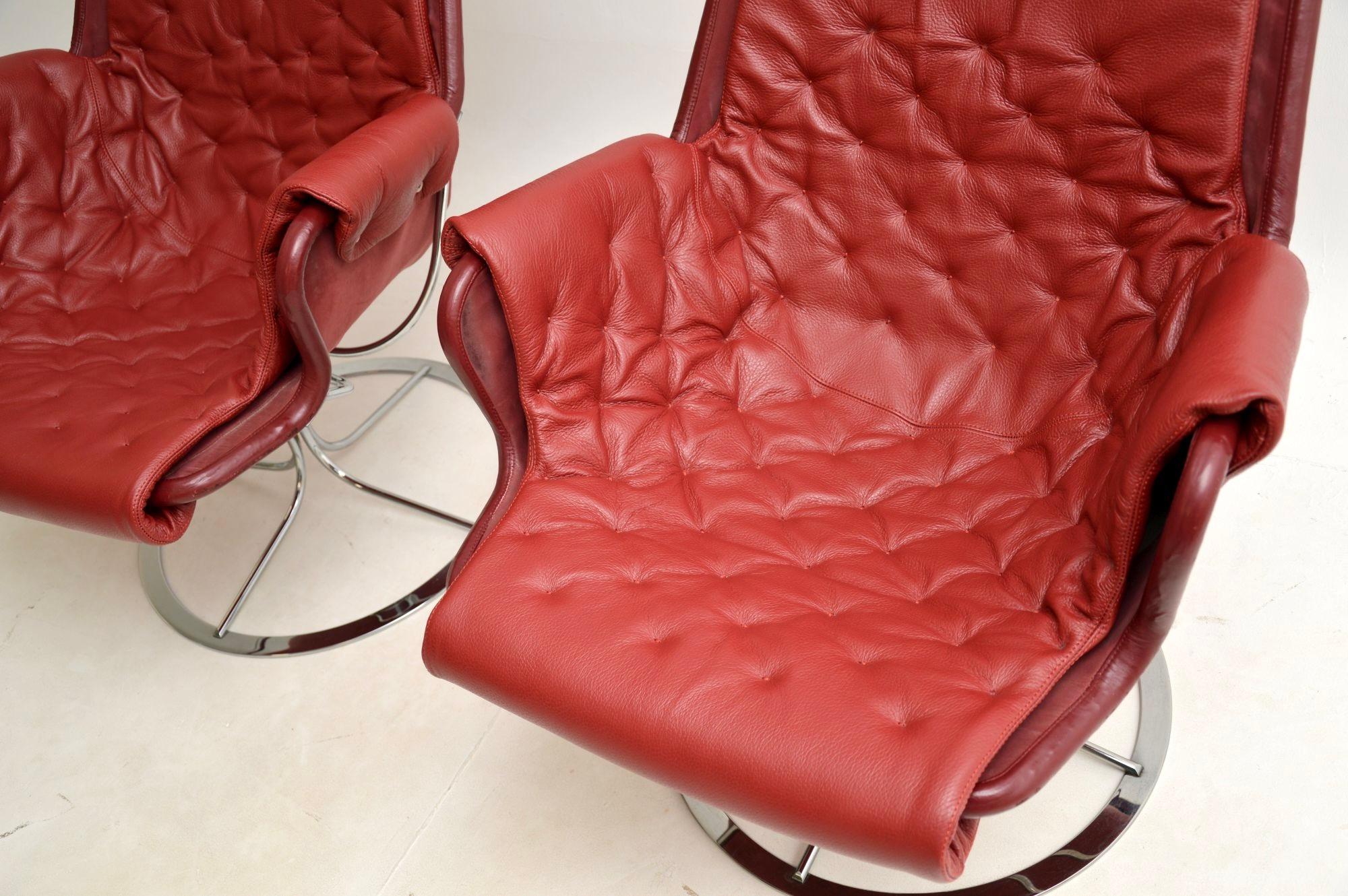 Pair of Vintage Jetson Swivel Armchairs by Bruno Mathsson for Dux For Sale 6