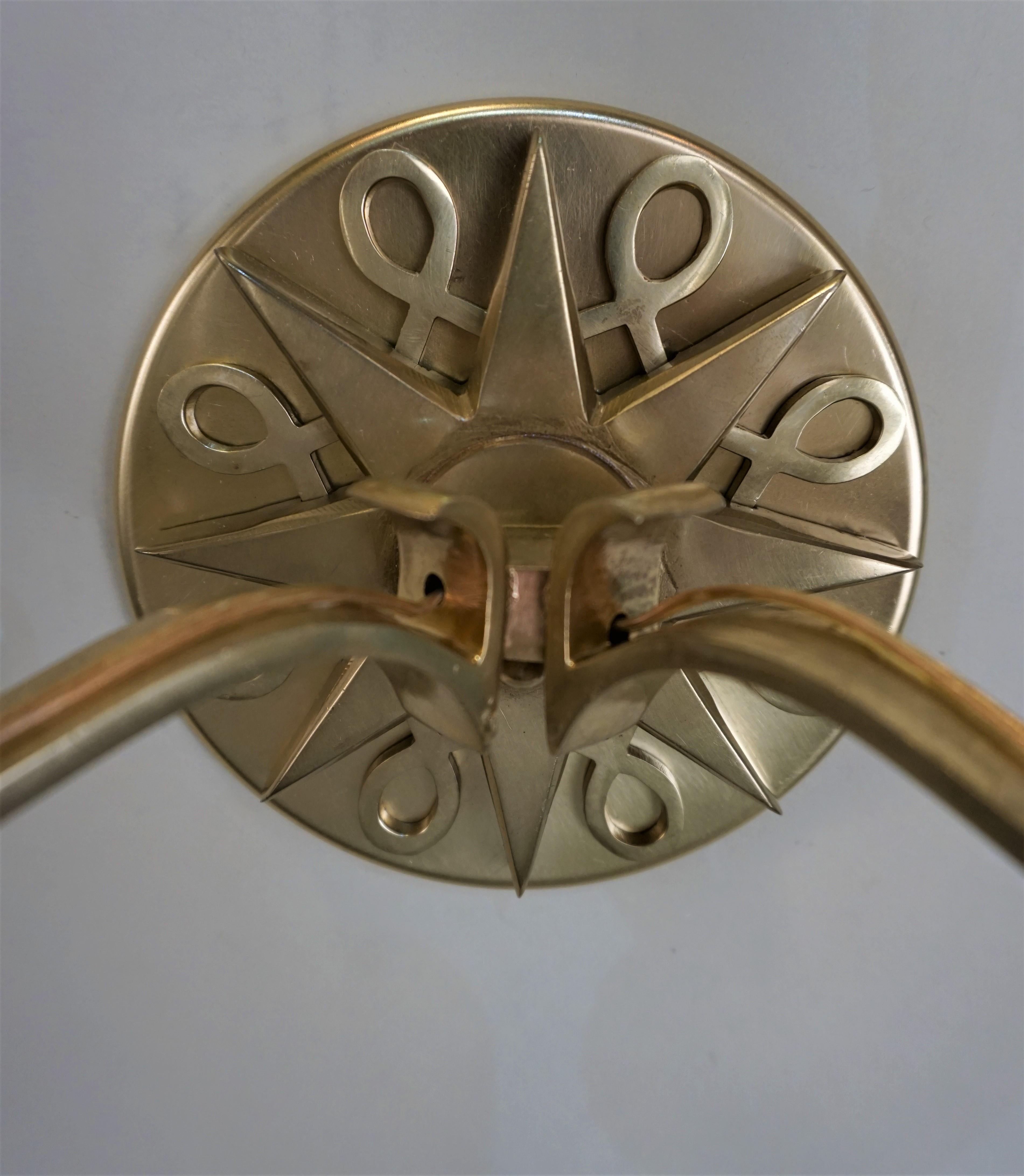 Mid-20th Century Pair of Vintage Jules Leleu French Bronze Sconces For Sale