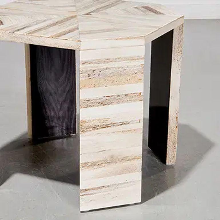 This pair of vintage bone veneer side tables adds a touch of elegance to any home decor. With intricate bone veneer detailing and sturdy construction, these side tables are perfect for modern vibe n your living space. Whether placed in a traditional