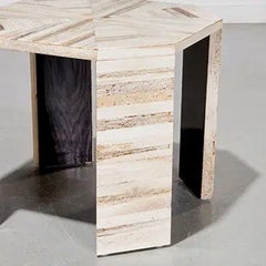 Pair of Vintage Karl Springer Bone Veneer Side Tables