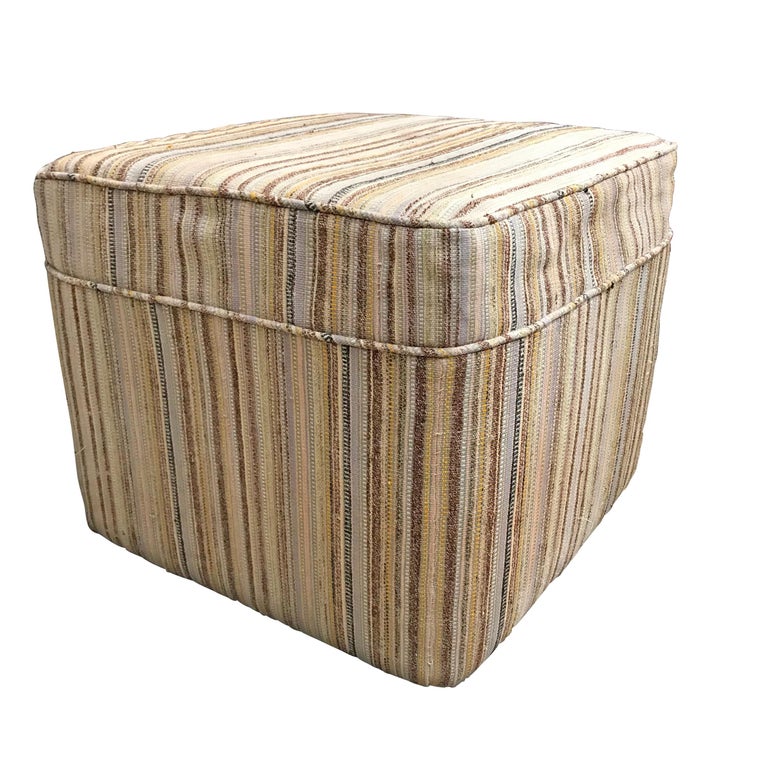 Pair of Vintage Kilim Upholstered Ottomans at 1stDibs