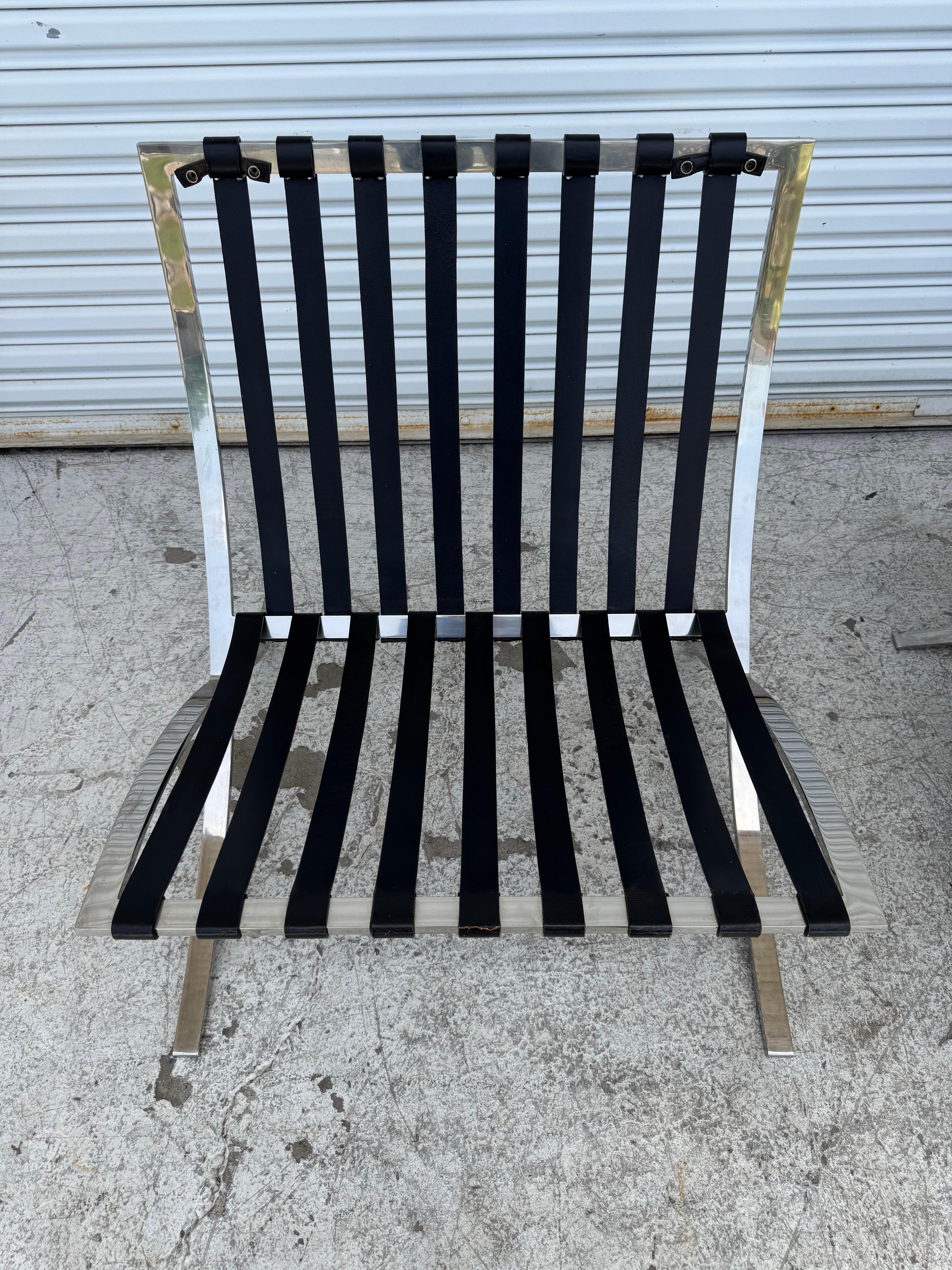 Fin du 20e siècle Paire de chaises Vintage Knoll Mies Van Der Rohe Barcelona