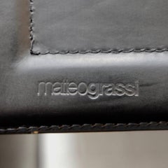 Paar Korium-Lederstühle im Vintage-Stil von Tito Agnoli für Matteo Grassi, in Schwarz