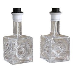 Pair of Vintage Kosta Boda Crystal Table Lamps