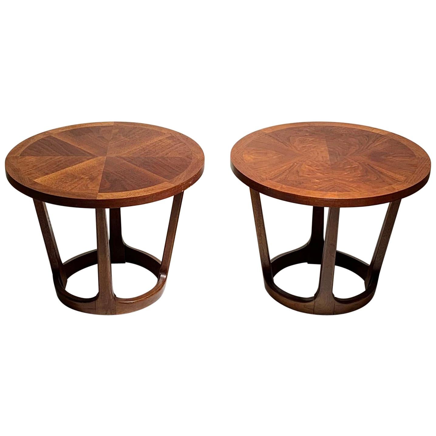 Pair of Vintage Lane Round Drum End Table 997-22 / Rhythm Collection