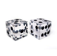 Pair of Vintage Large Lucite Dice
